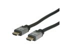 ROLINE HDMI High Speed Cable + Ethernet, M/M, black /silver, 7.5 m