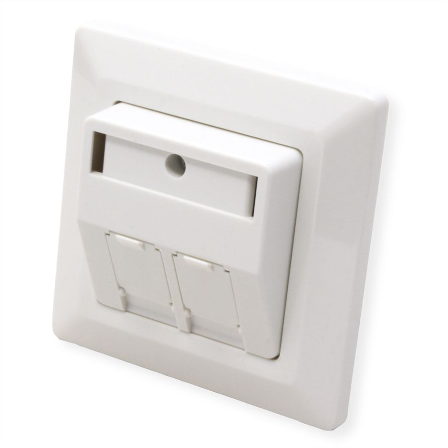 ROLINE Desktop Type 2-Port Face Plate, with dust caps