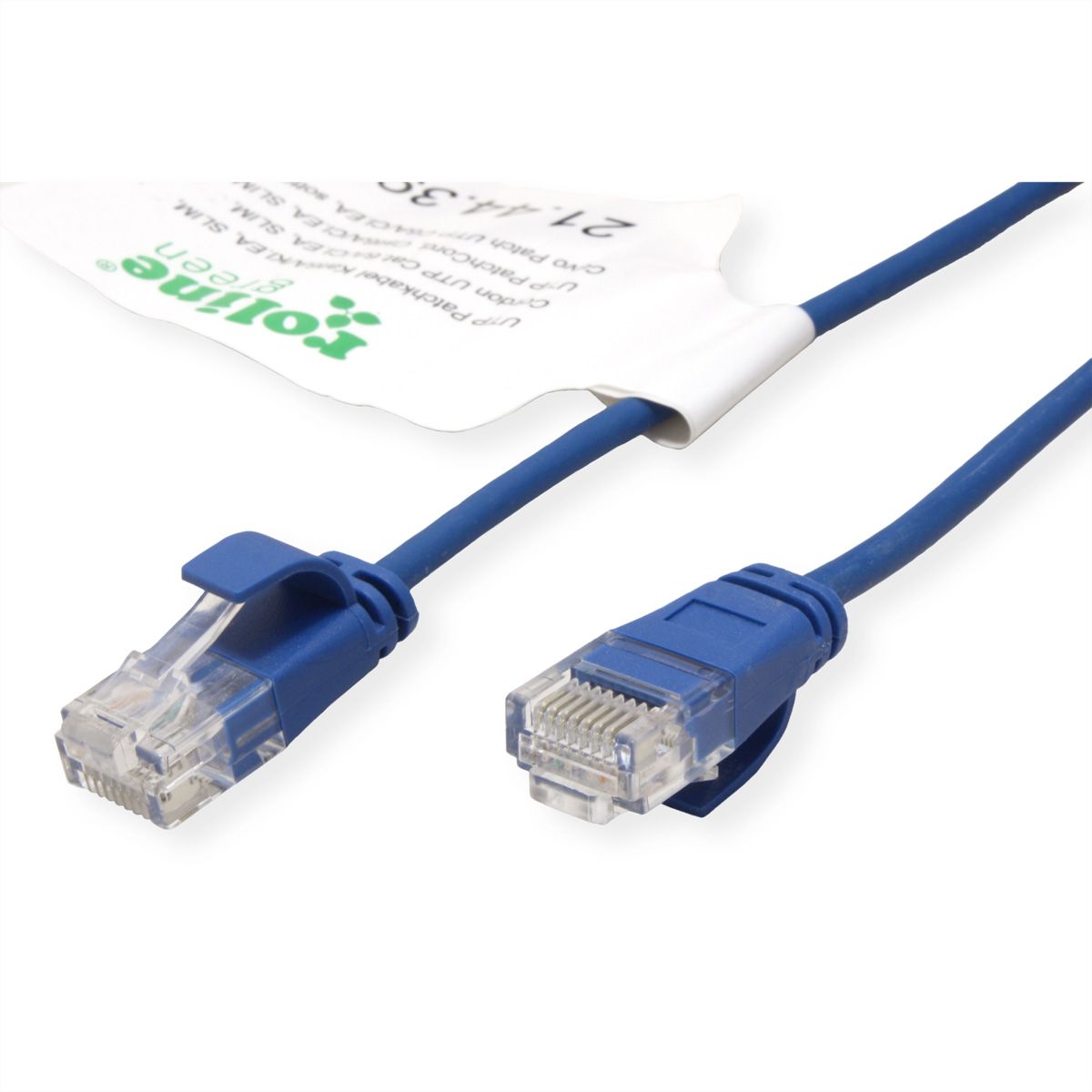 ROLINE GREEN UTP Data Center Patch Cord Cat.6A (Class EA), LSOH, Slim, blue, 5 m
