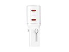VALUE POCKET Travel Charger, EU/UK/US, 2x Ports USB C, 45W, white