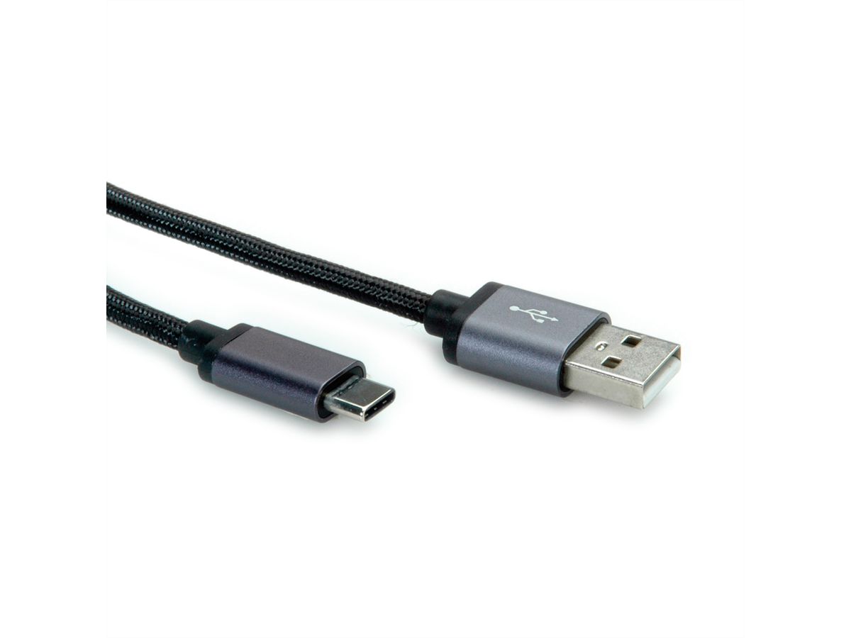 ROLINE USB 2.0 Cable, C - A, M/M, black, 1.8 m