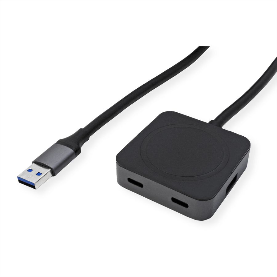VALUE USB 3.2 Gen1 Hub, 4 Ports (2x A + 2x C), with Extension Cable, 5 m