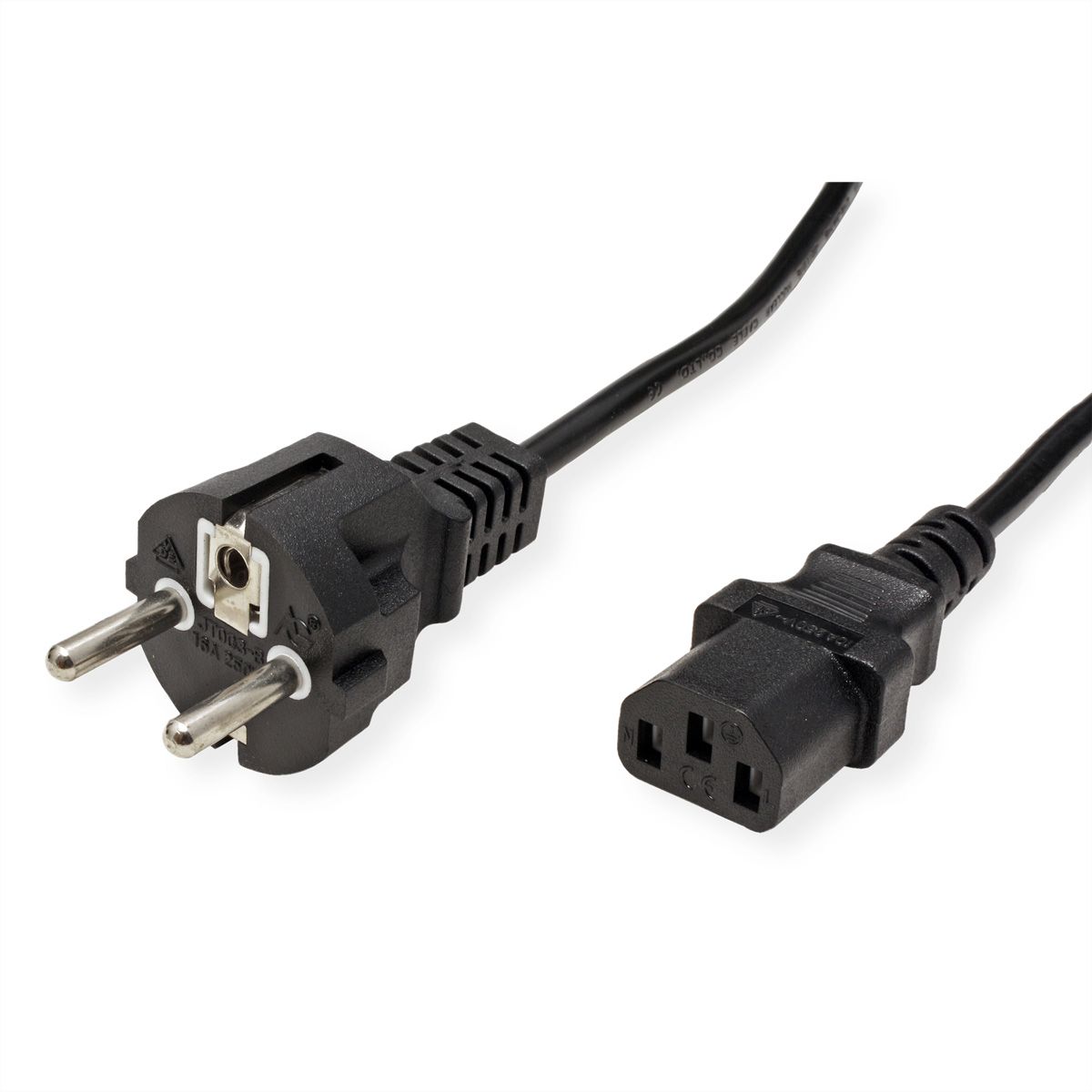 VALUE Power Cable, straight IEC Connector, black, 0.6 m