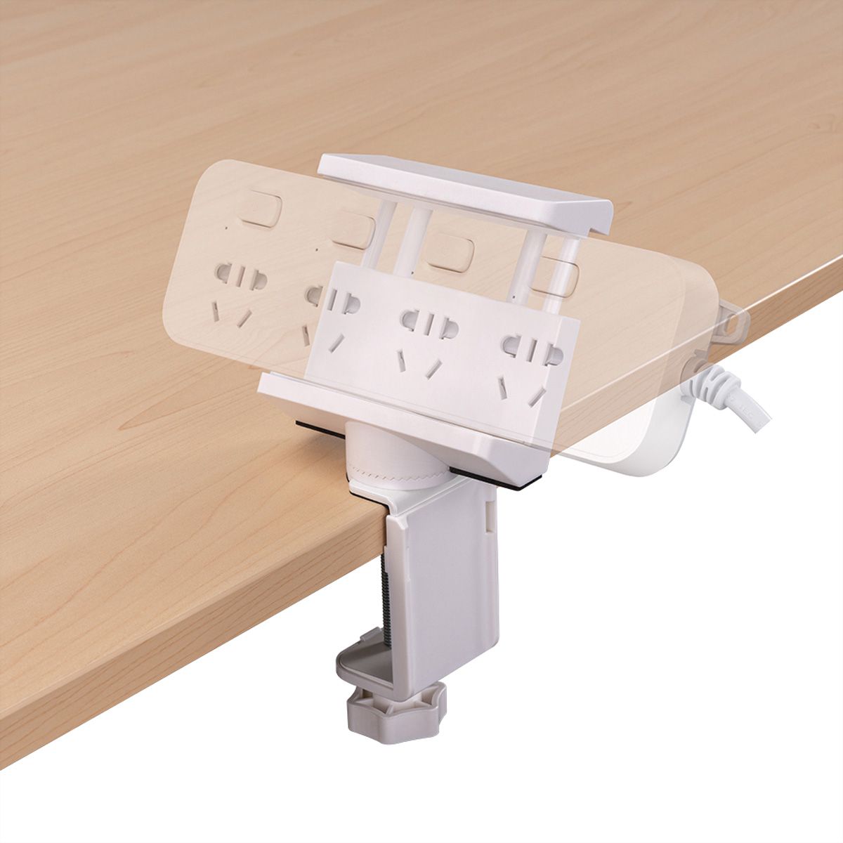 VALUE Clamp-On Power Strip Holder, 360°, white