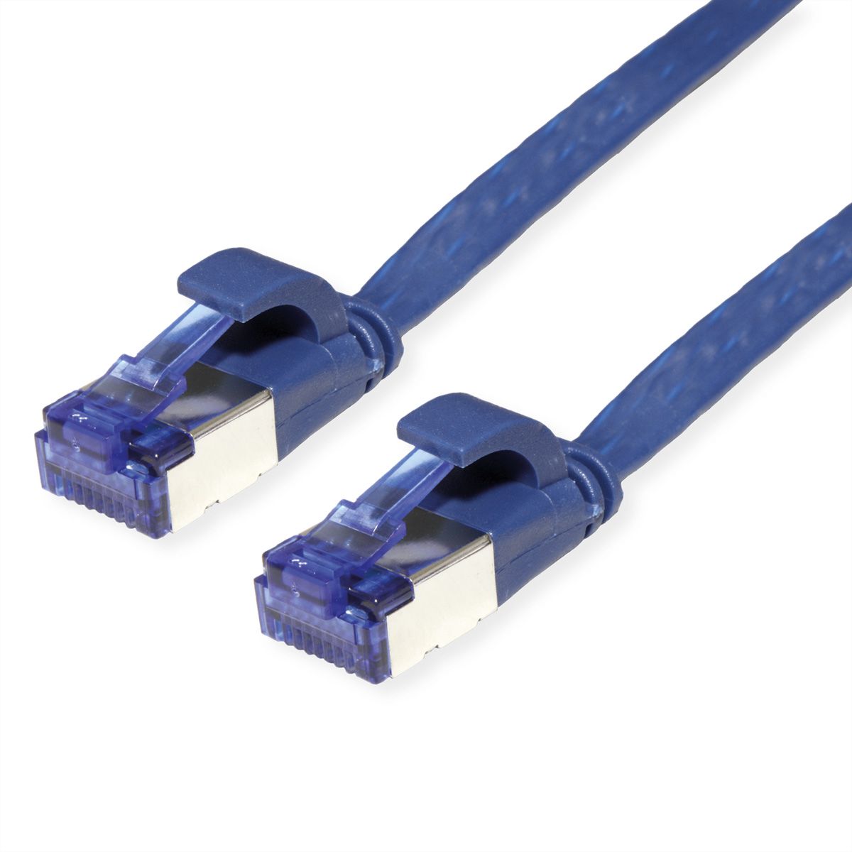 VALUE FTP Patch Cord, Cat.6A (Class EA), extra-flat, blue, 0.5 m