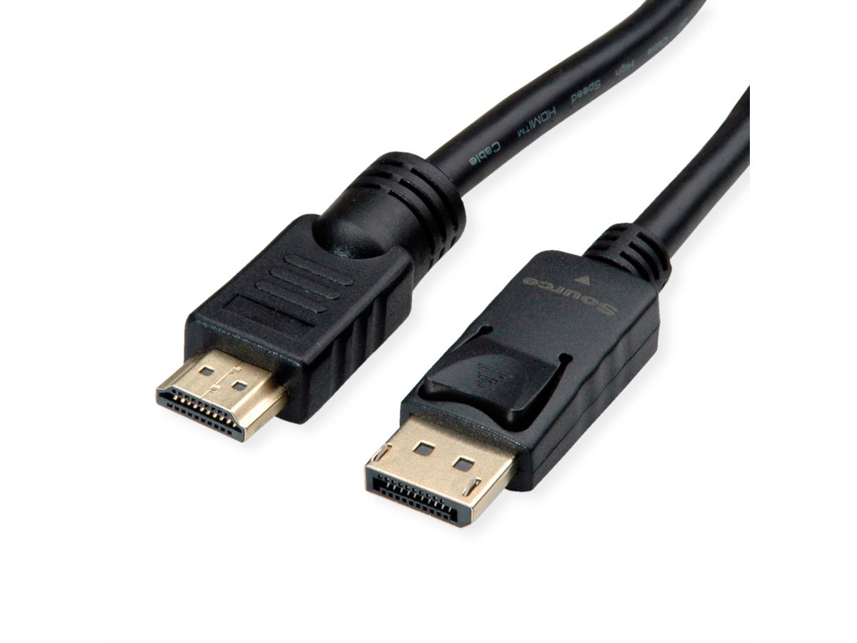 ROLINE DisplayPort Cable, DP - UHDTV, M/M, black, 7.5 m