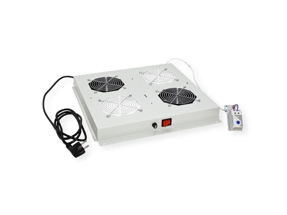 ROLINE 19-inch roof fan unit 2 fans, thermostat, grey