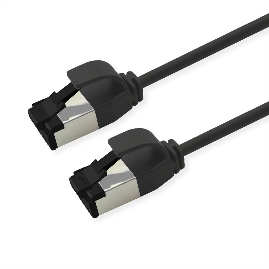 ROLINE U/FTP Patch Cord Cat. 8.1 (Class I), LSOH, SLIM, black, 2 m