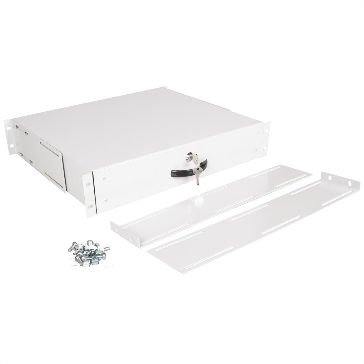 ROLINE 19-inch keyboard rack 2 U, 400 T lockable grey