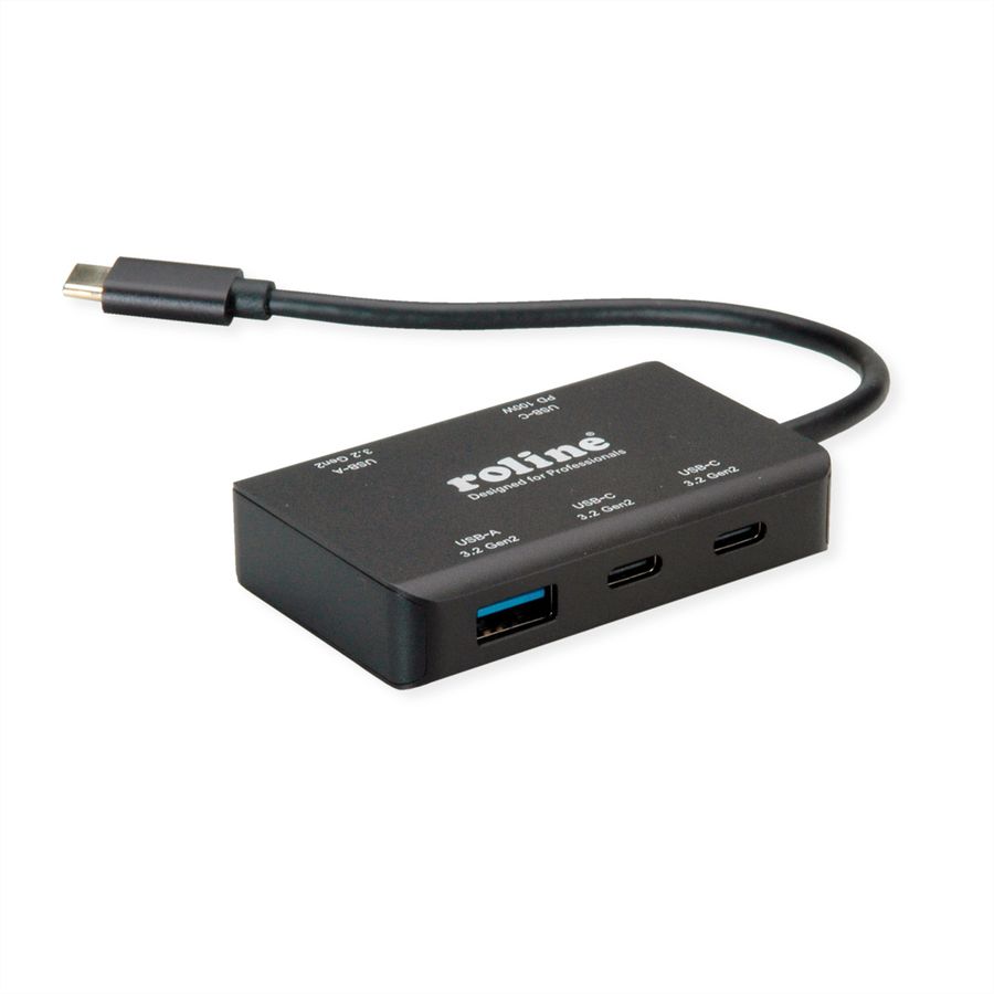 ROLINE USB 3.2 Gen 2 Hub, 4 Ports (2x A + 2x C), PD (100W)