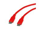 ROLINE USB 2.0 Cable, C–C, M/M, 60W, silicone, red, 1 m