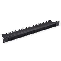 VALUE 19" Cable Entry 1U with Brush Seal, with cable support plate, black