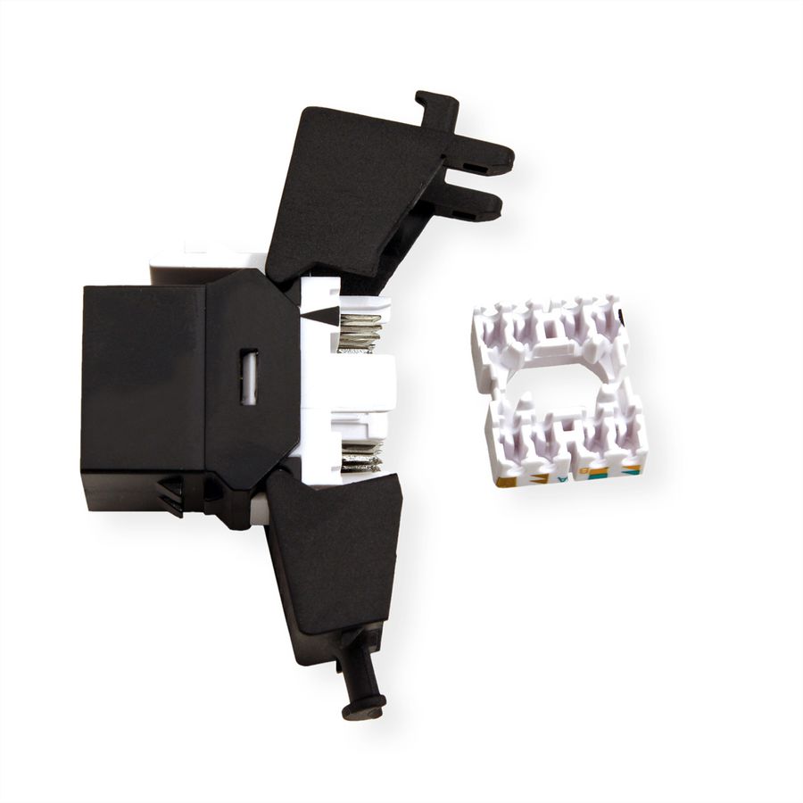 ROLINE Keystone Jack, Cat.6A (Class EA), RJ-45, UTP, tool-free, SLIM, black