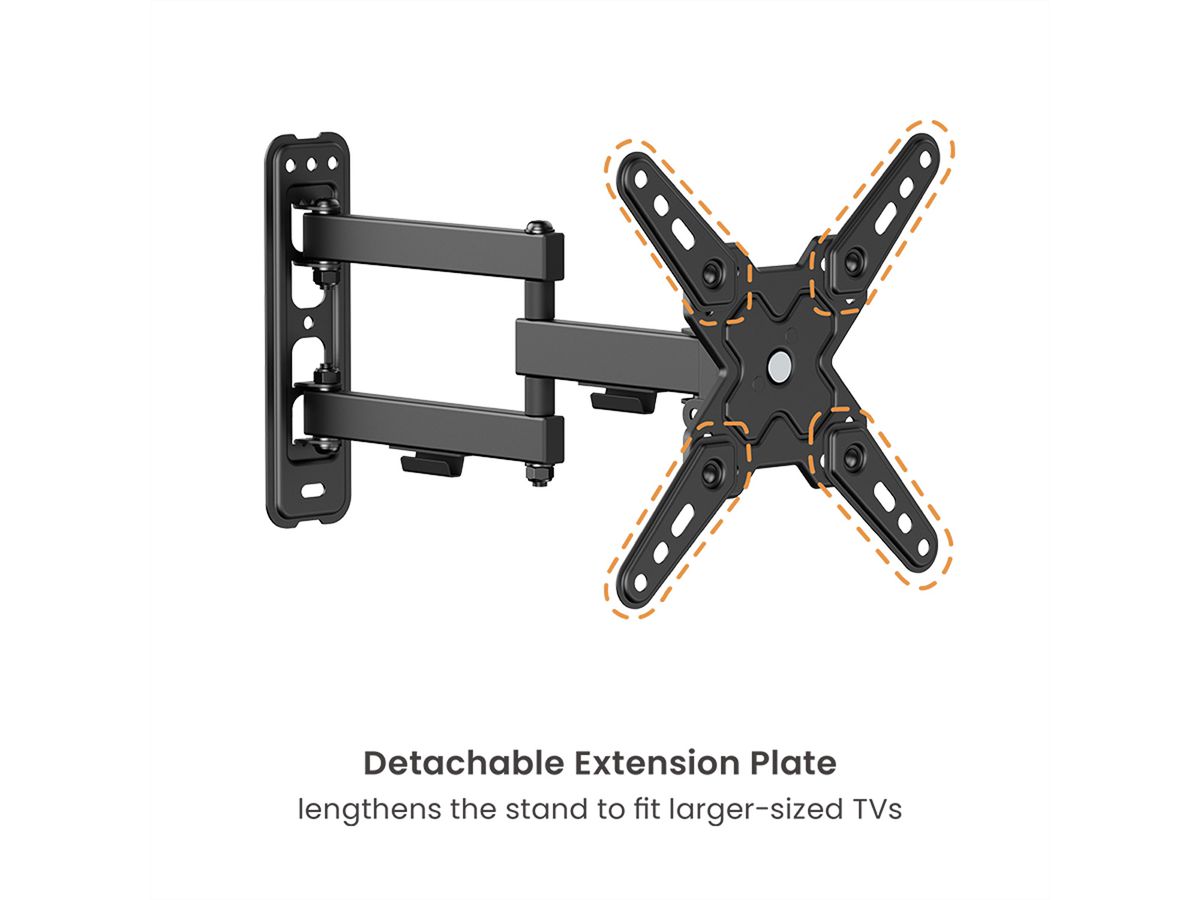 VALUE TV Monitor Arm, Wall Mount, < 109cm, < 20kg, 3 joints