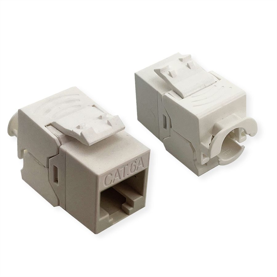 ROLINE Keystone Jack, Cat.6A (Class EA), RJ-45, UTP, tool-free, SLIM and SHORT, white