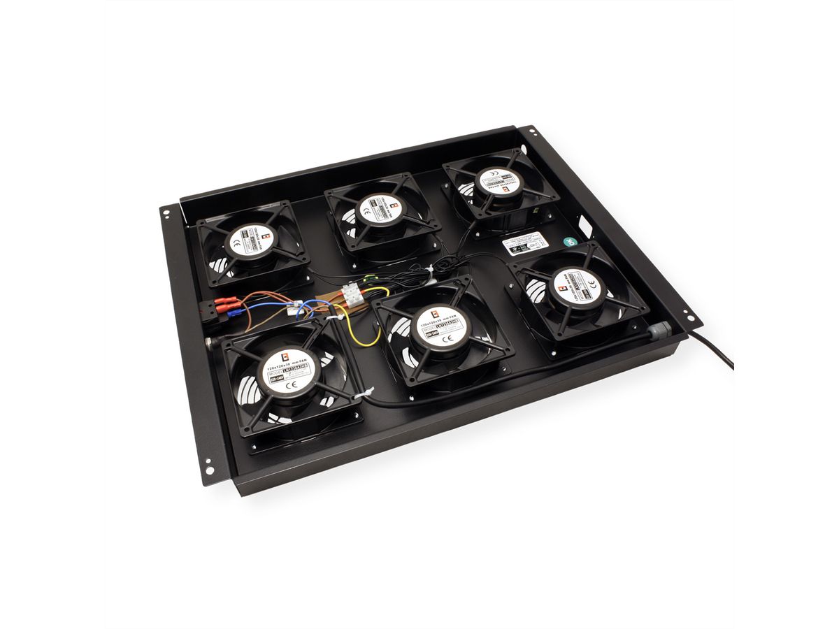 ROLINE 19" roof fan unit with 6 fans, ON/OFF for server rack PRO series, black