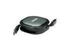 ROLINE USB 2.0 Retractable Cable Type C, 60W, C-C, M/M, black, 1.2 m