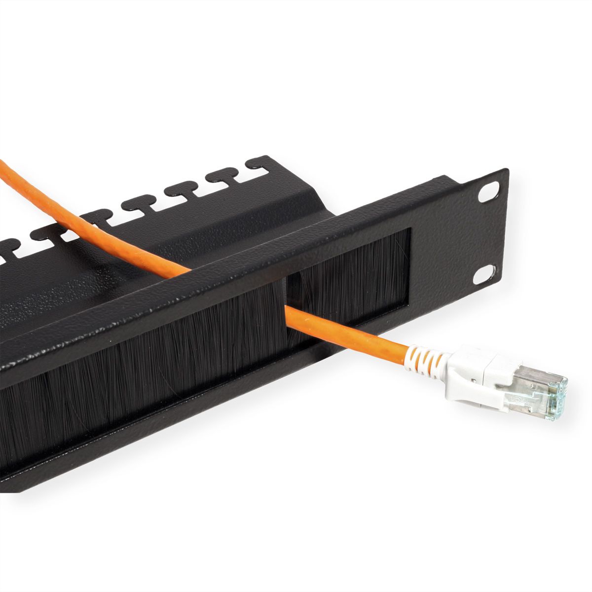 ROLINE 19-inch cable entry, with brush strip 1U black