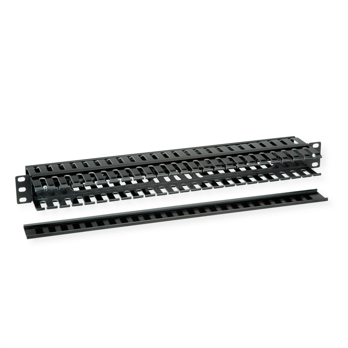 VALUE 19" Front Panel 1U with Double-Sided Patch channel, black