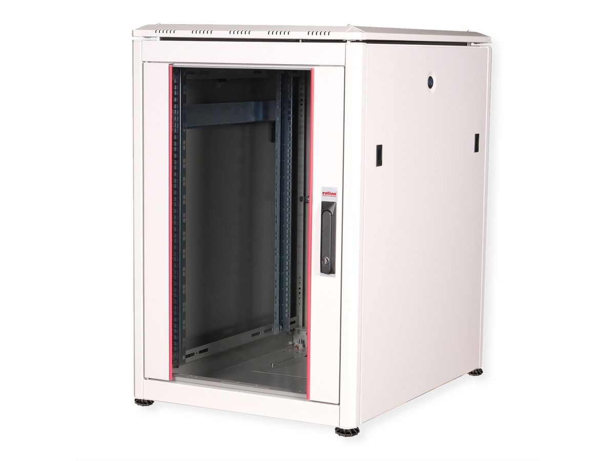 ROLINE 19-inch Network Cabinet Pro 16 U, 600x800 WxD glass door grey