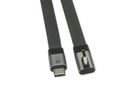 ROLINE Cable USB4 2.0, Flat, Straight-90° Angled, with Emark, C–C, M/M, 8K UHD-2, 80Gbit/s, 240W, black, 0.8 m
