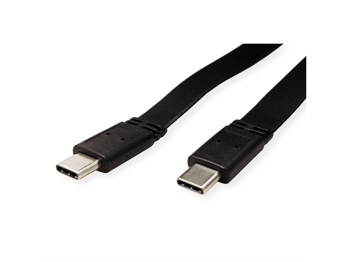 VALUE USB4 Gen 3 Cable, PD (Power Delivery) 20V5A, with Emark, C-C, M/M, 40 Gbit/s, flat, black, 0.5 m