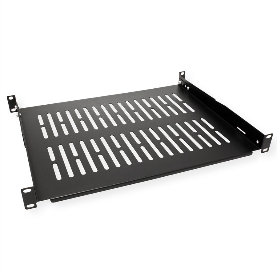 VALUE 19"-Fixed Shelf, 485 x 350mm, 1U, max. 25kg, black