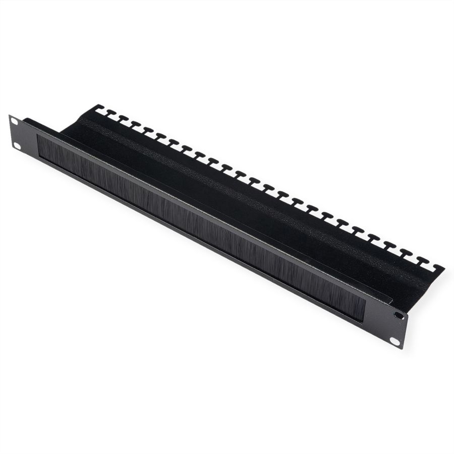 ROLINE 19-inch cable entry, with brush strip 1U black
