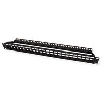 ROLINE Keystone 19'' Module frame Cat.5/Cat.6, 24 Ports, blank, UTP, black