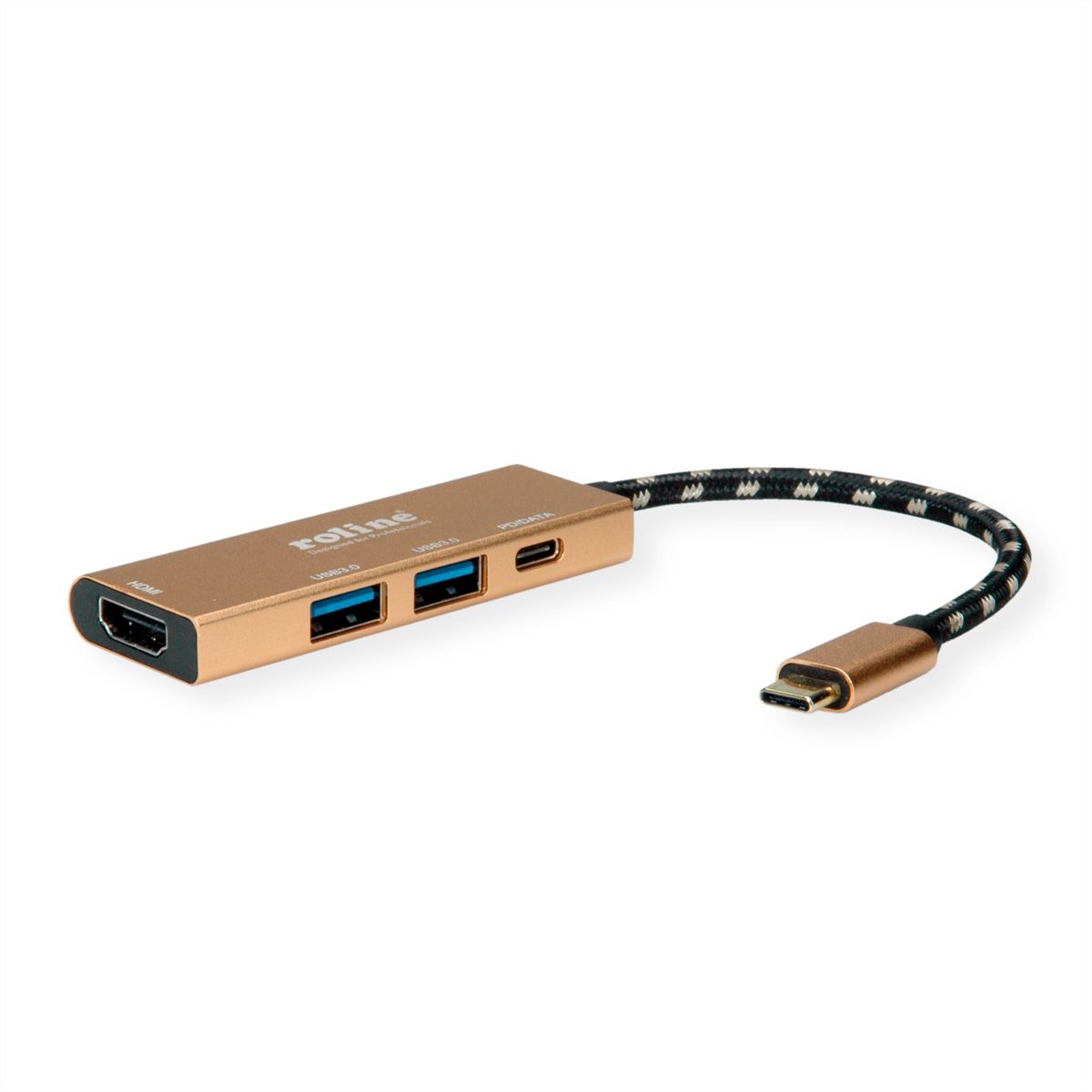 ROLINE GOLD USB-C Docking Station, 4K HDMI, 2x USB 3.2 Gen 1 ports, 1x USB Type C PD (Power Delivery)