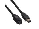ROLINE IEEE1394b FireWire Cable, 9/6-pin, A-B, black, 1.8 m