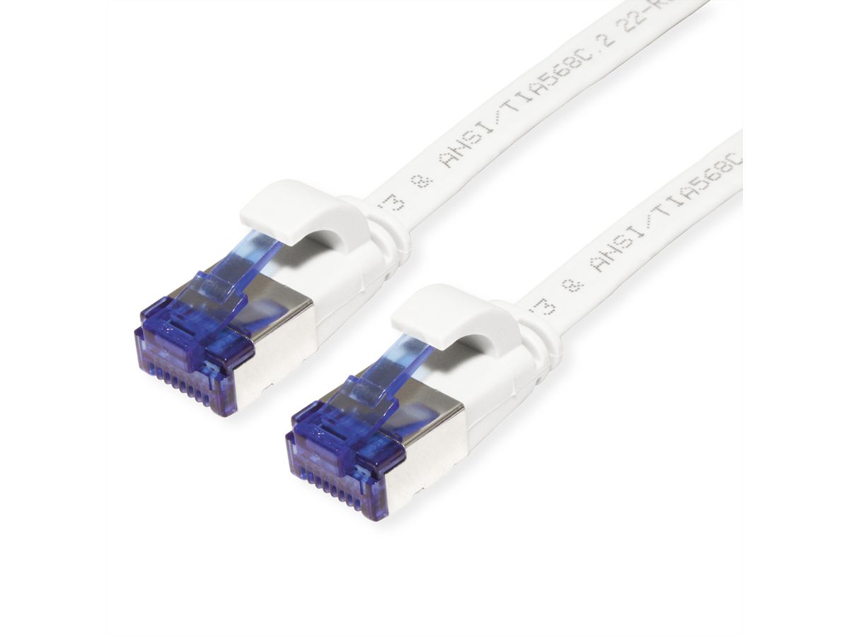 VALUE FTP Patch Cord, Cat.6A (Class EA), extra-flat, white, 1 m