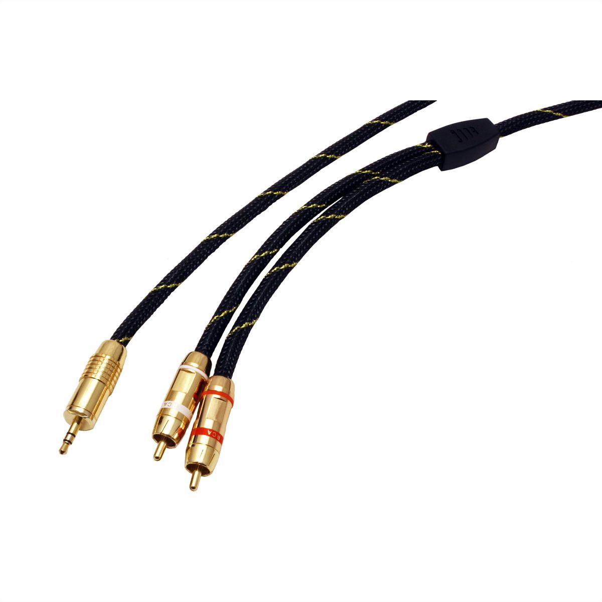 ROLINE GOLD Audio Connection Cable, 3.5mm Stereo - 2 x Cinch (RCA), M/M, 2.5 m