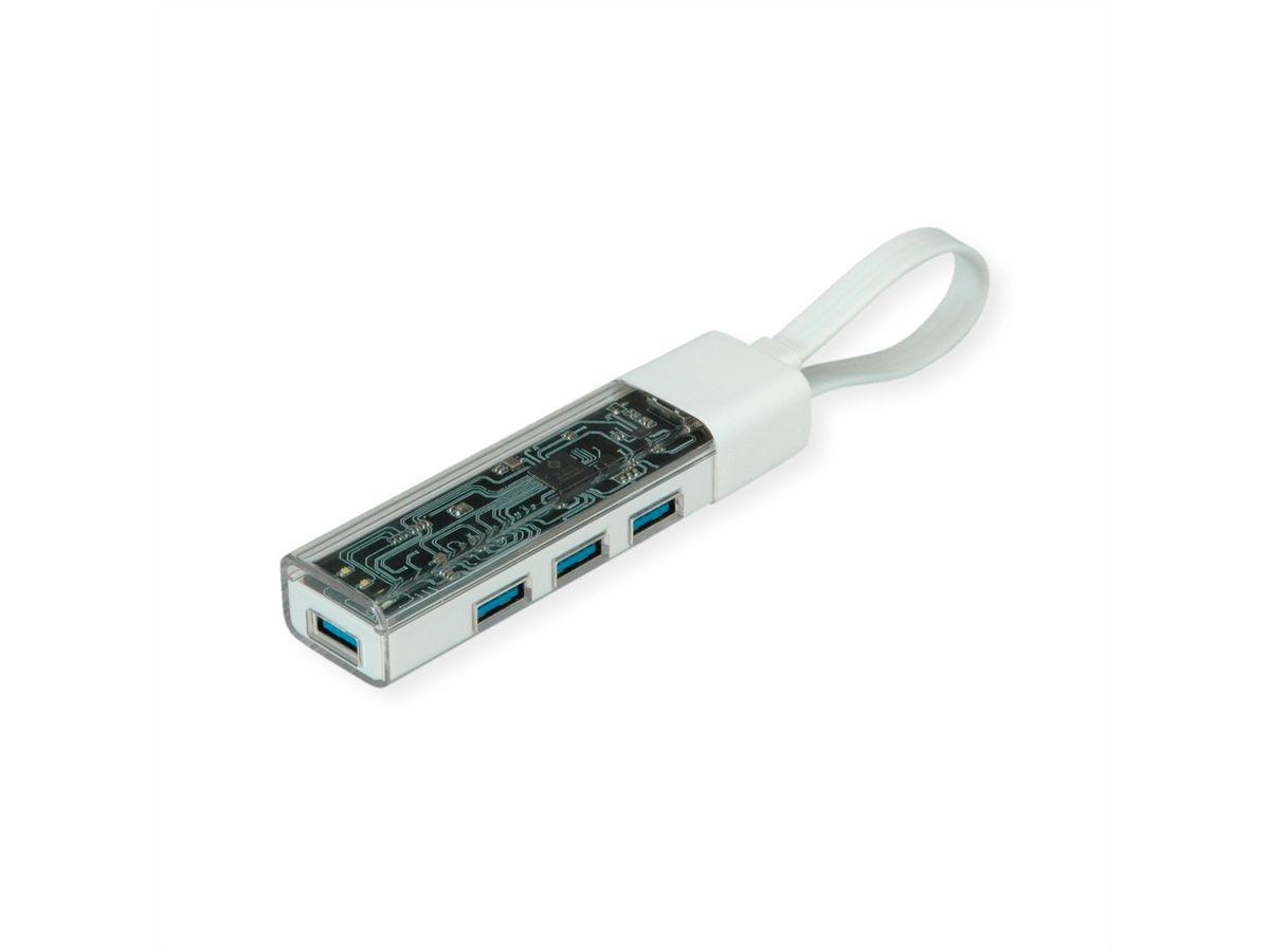 ROLINE USB 3.2 Gen 1 Hub, 4 Ports, Type A+C host connection cable