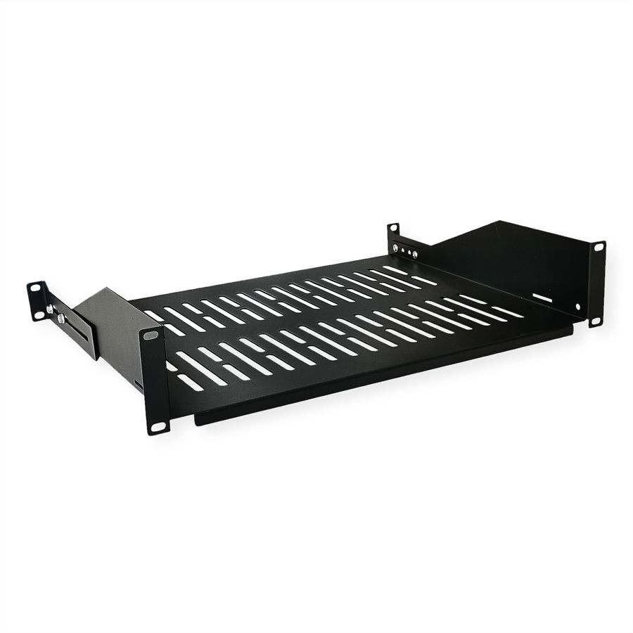 VALUE 19"-Fixed Shelf, 485 x 300mm, 2U, max. 25kg, black