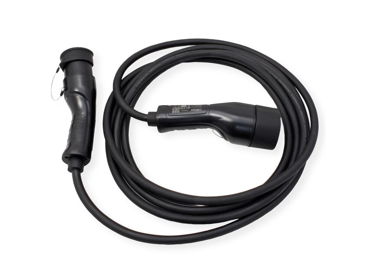 ROLINE EV Charging Cable Assembly Type2, 1-Phase, 250VAC (1P+N+E), 32 A, 7.4 kW, 5 m