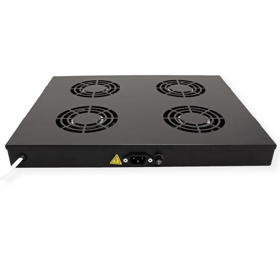 ROLINE 19-inch fan unit 4 fans, Thermostat black