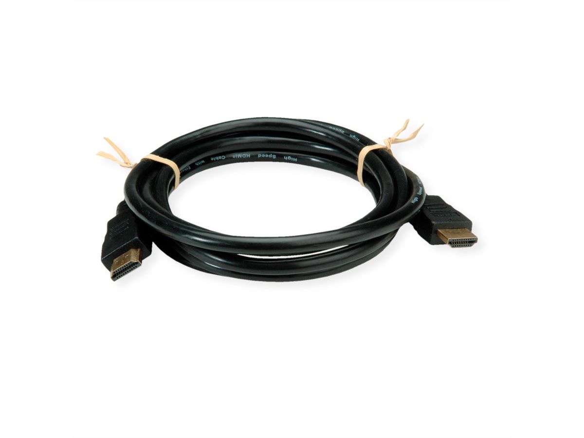 ROLINE RM HDMI High Speed Cable + Ethernet, M/M, black, 3 m