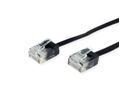 ROLINE Traveller UTP Patch Cord, Cat.6A (Class EA), extra-flat, black, 1 m