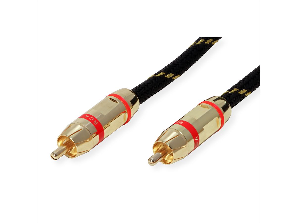 ROLINE GOLD Cinch Cable, simplex M/M, red, 5 m