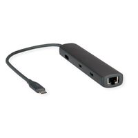 ROLINE USB 3.2 Gen 2 Type C Multiport Docking Station, 8K30 HDMI, 3x USB 3.2 Gen 2(2x A + 1x C), 1x USB Type C PD (Power Delivery), 1x Gigabit Ethernet (2.5 GbE)
