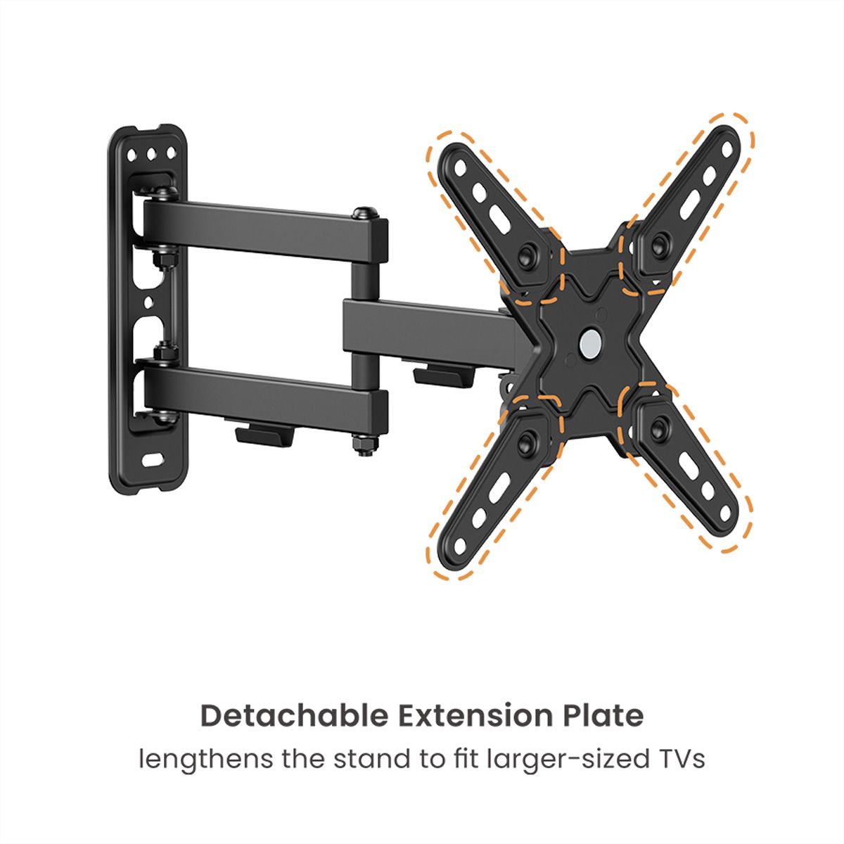 VALUE TV Monitor Arm, Wall Mount, 3 joints, 13–43 inch, max. 20 kg