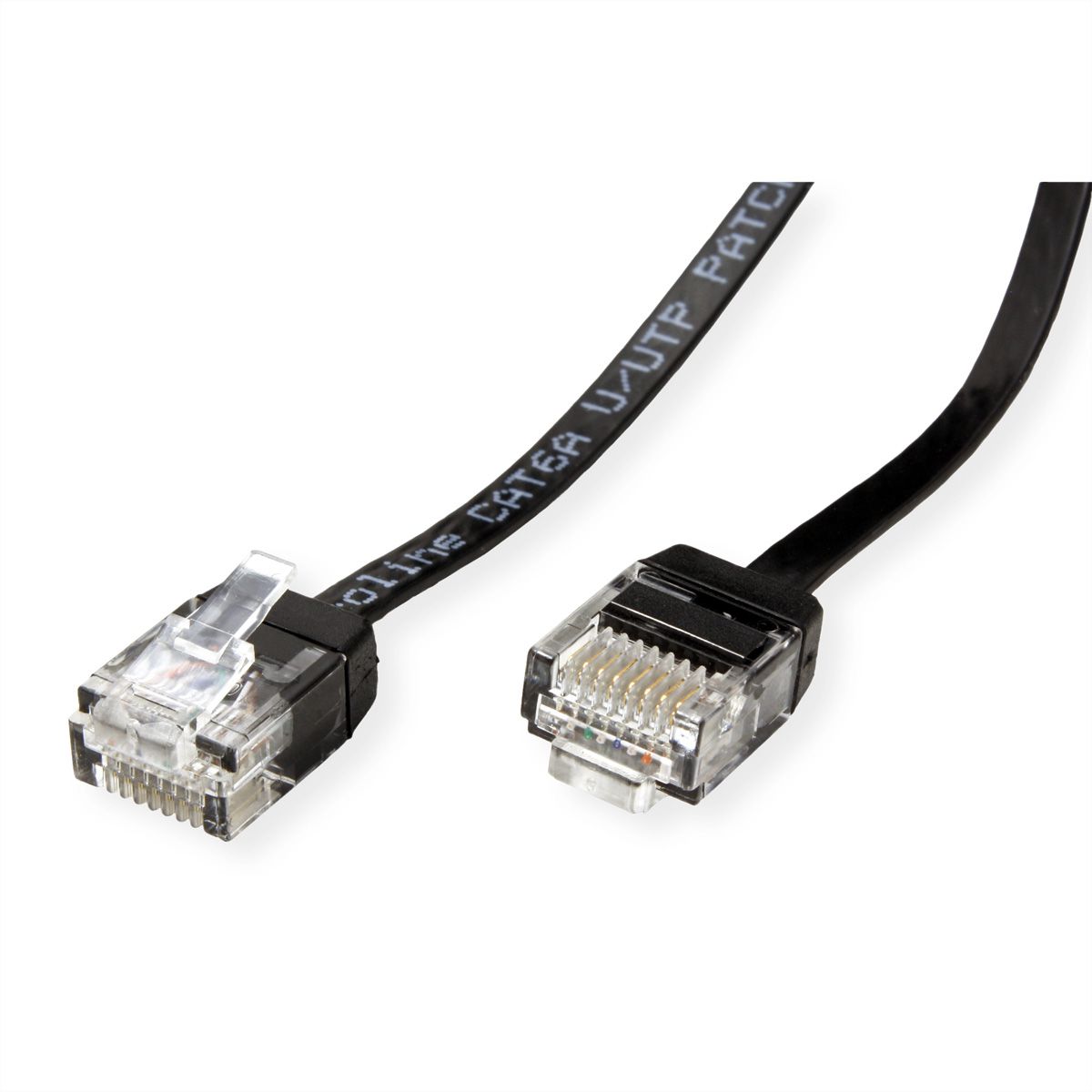 ROLINE Traveller UTP Patch Cord, Cat.6A (Class EA), extra-flat, black, 0.5 m