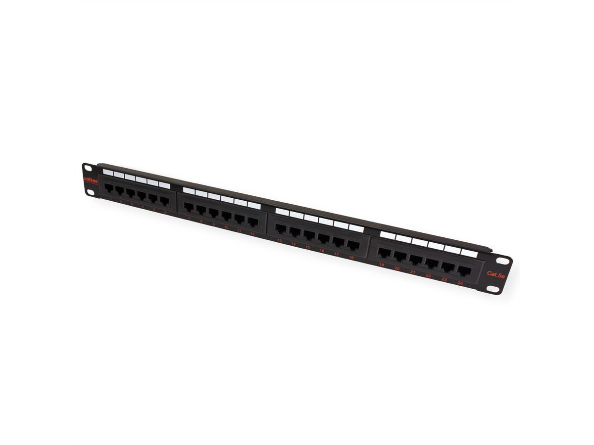 ROLINE Cat.5e (Class D) 19" Patch Panel, 24 Ports, UTP, black