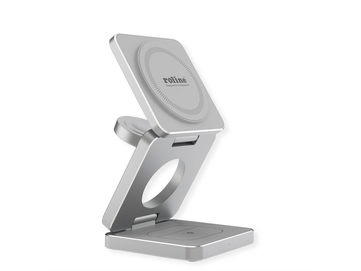 ROLINE 3-in-1 Wireless Foldable Charging Stand, for iPhone Devices
