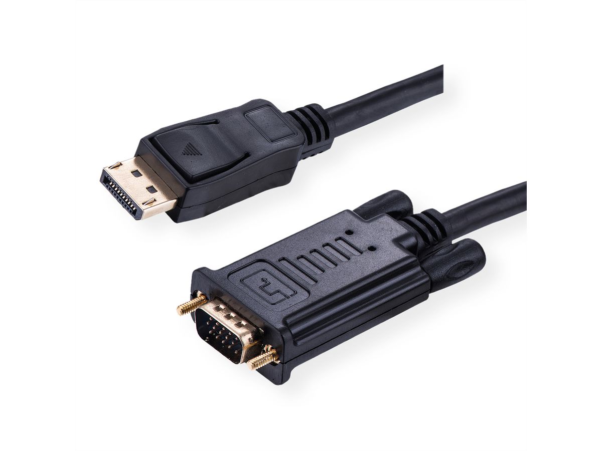 VALUE Cable DisplayPort - VGA, M / M, black, 1.5 m