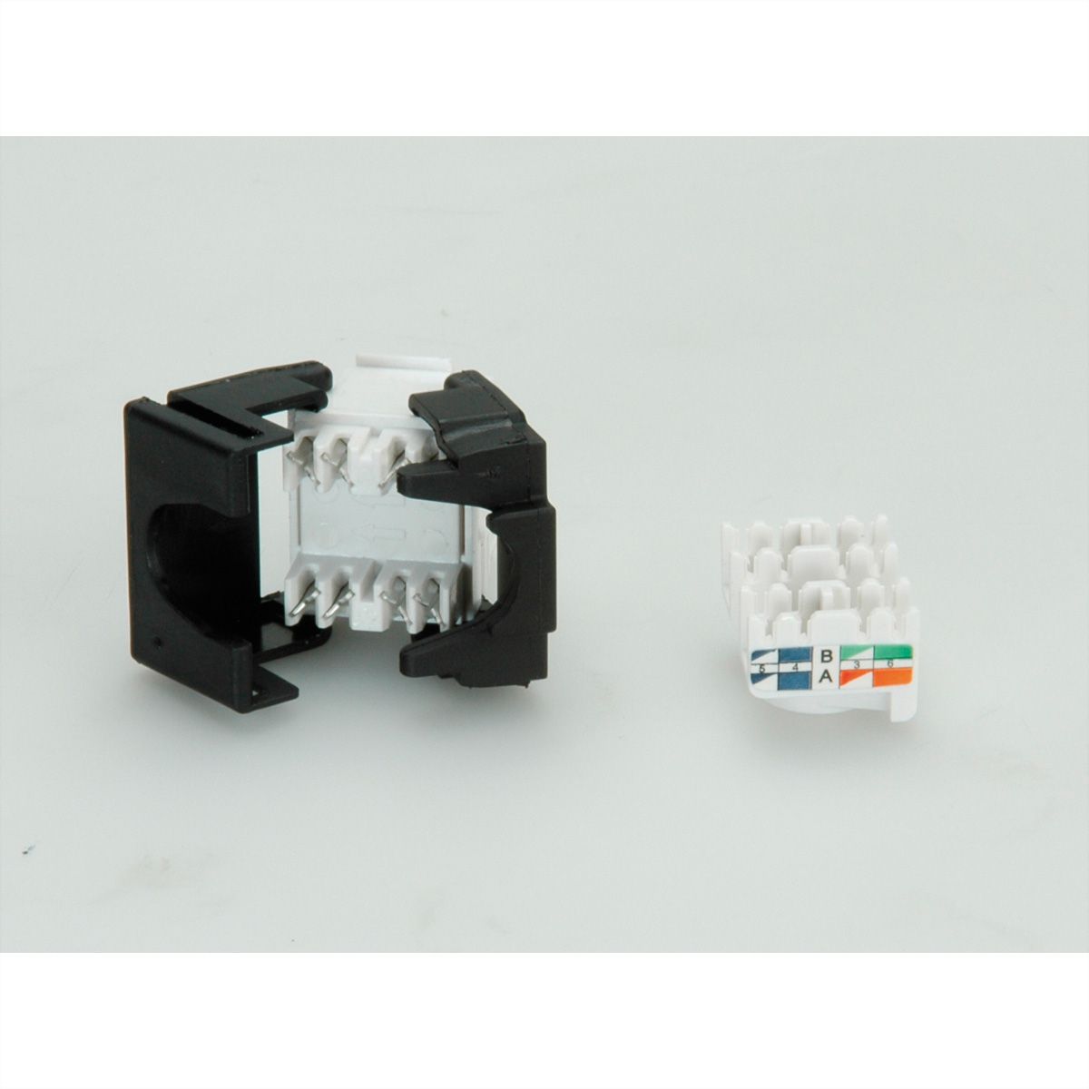 VALUE Keystone Jack, Cat.6 (Class E), RJ-45, UTP, 180°, tool-free, white