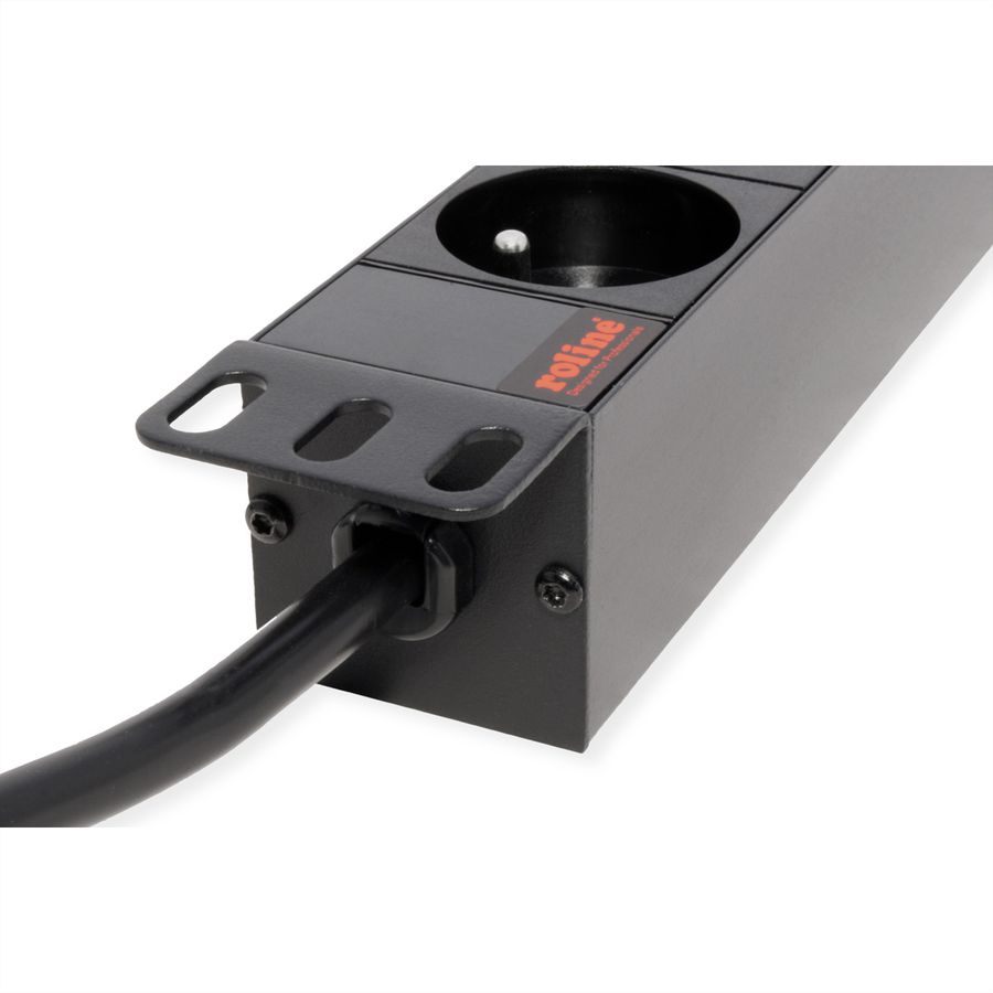 ROLINE PDU for Cabinet, 9x socket, 45°, 16A, UTE Version, black, 2 m