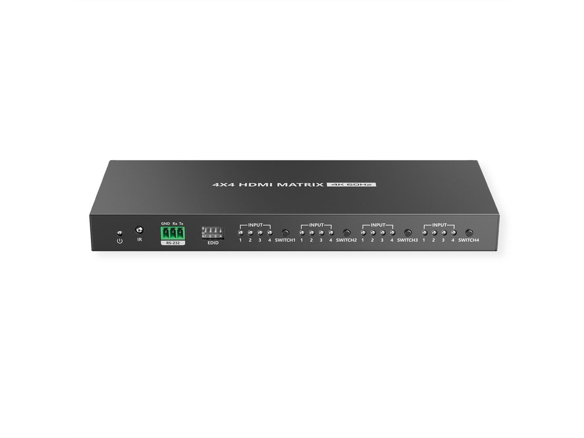 VALUE HDMI Matrix Switch, 4x4, 4K60Hz, with remote control