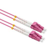 VALUE  FO Jumper Cable 50/125µm OM4, LC/LC, Low-Loss-Connector, LSOH, violet, 0.5 m